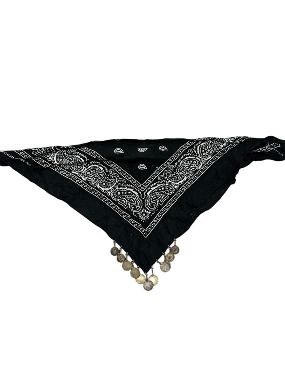 Vanessa Mooney Bandana Necklace Scarf Medallion Charm Red & Black Boho